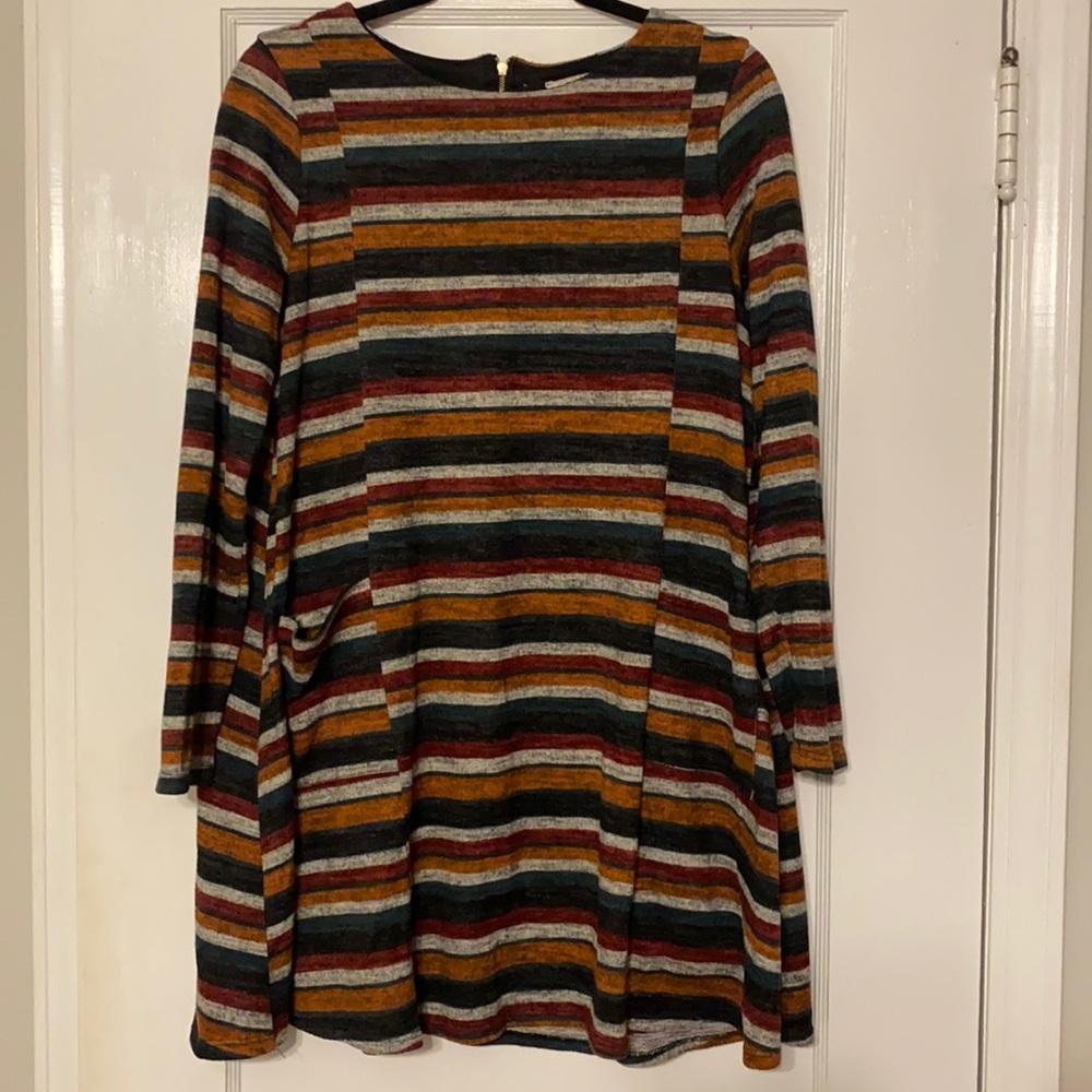 Peach Love Fall Striped Dress